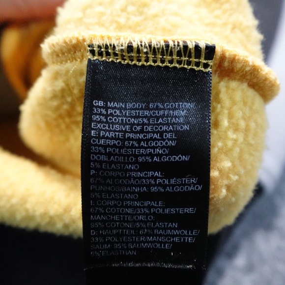 North Face Sweater Mens L Yellow Alphabet City Fleece Pullover Sweatshirt - Picture 6 of 8